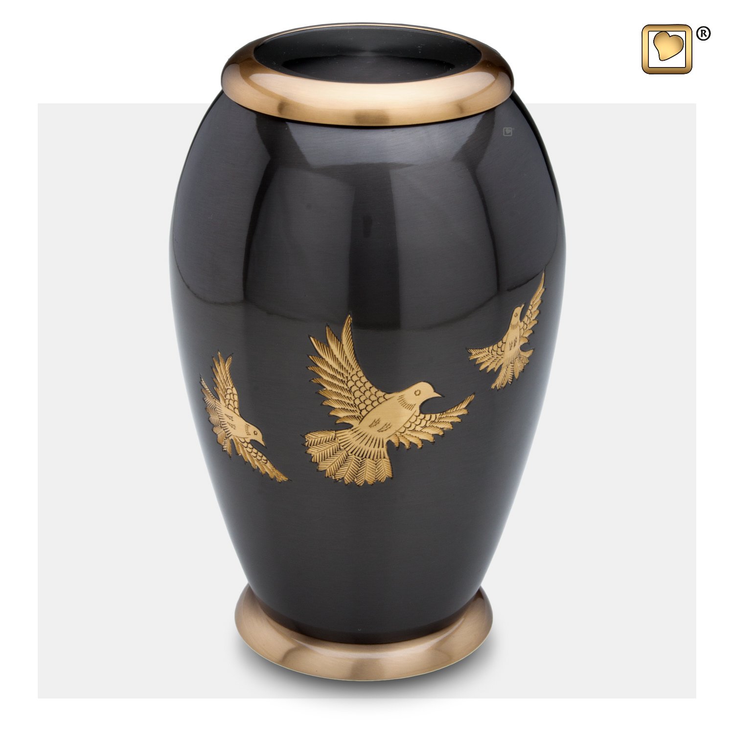 A506 Majestic™ Flying Dove Adult Urn Midnight & Bru Gold