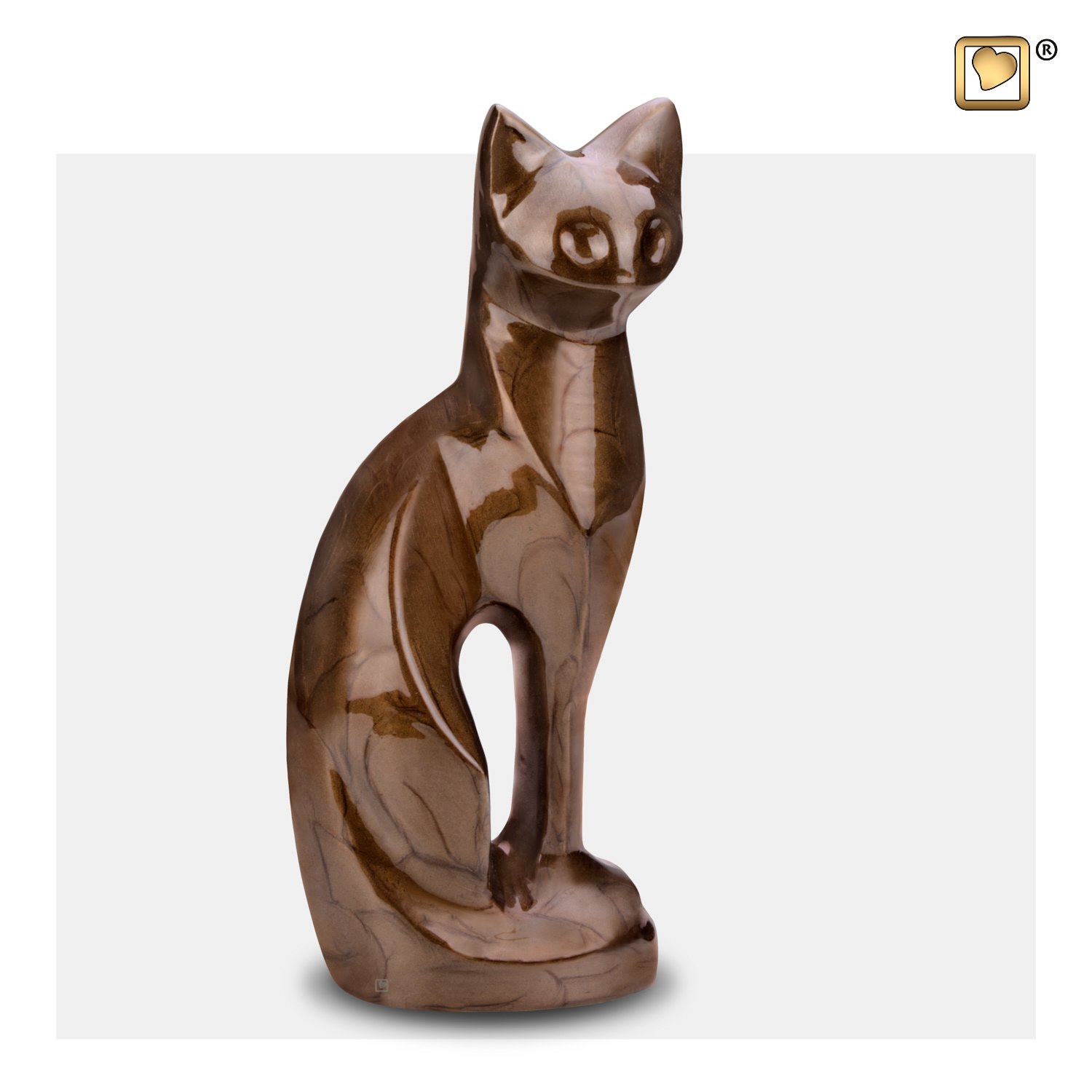 P262 Cat Pet Urn Pearl Bronze