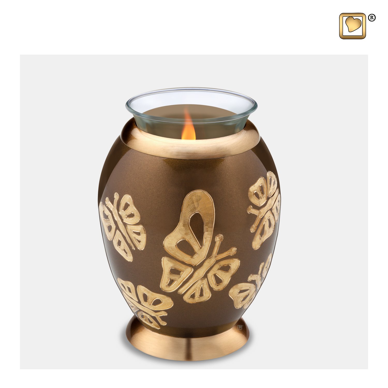 T543 Elegant™ Butterfly Tealight Urn Bronze & Bru Gold